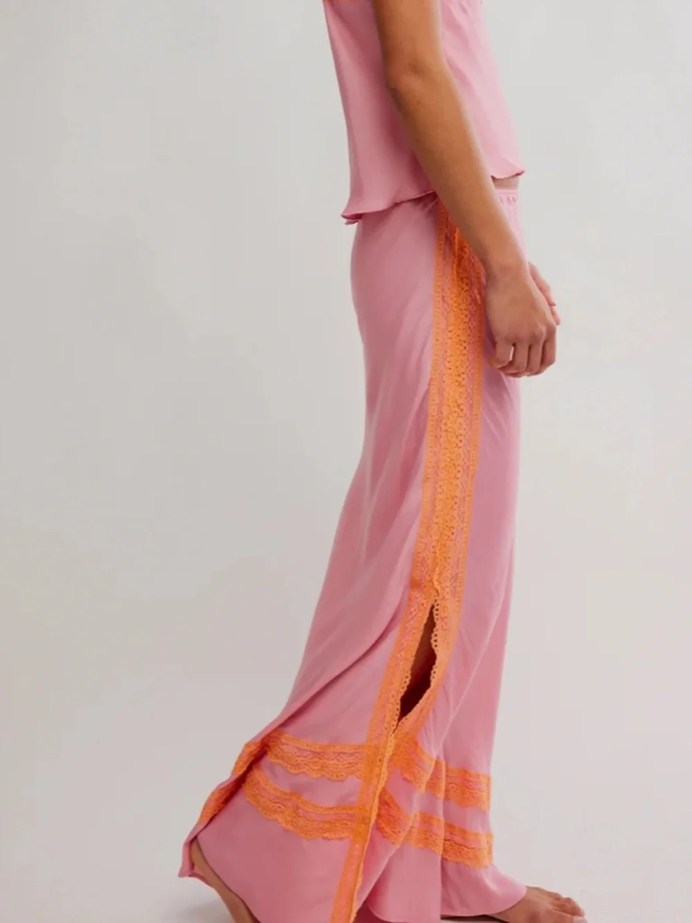 🆕 FP Intimately Maxi Skirt Set Lingerie Slip Camisole neon WISH YOU WERE HERE XL